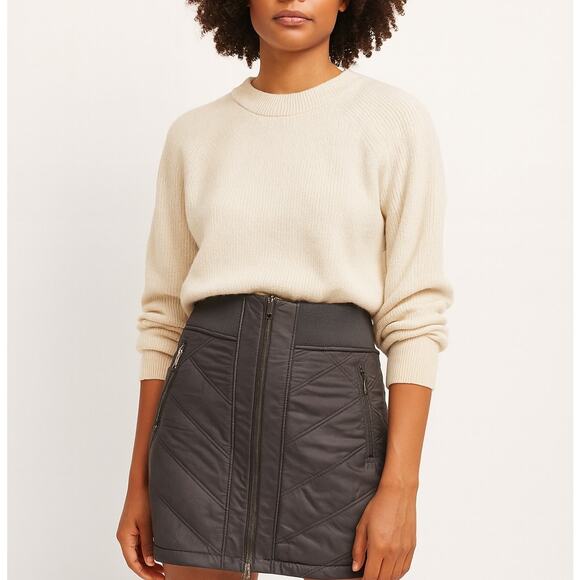 Prana Women’s Gray Quilted Insulated Skirt Size Large – Zip Front Winter - Picture 1 of 11